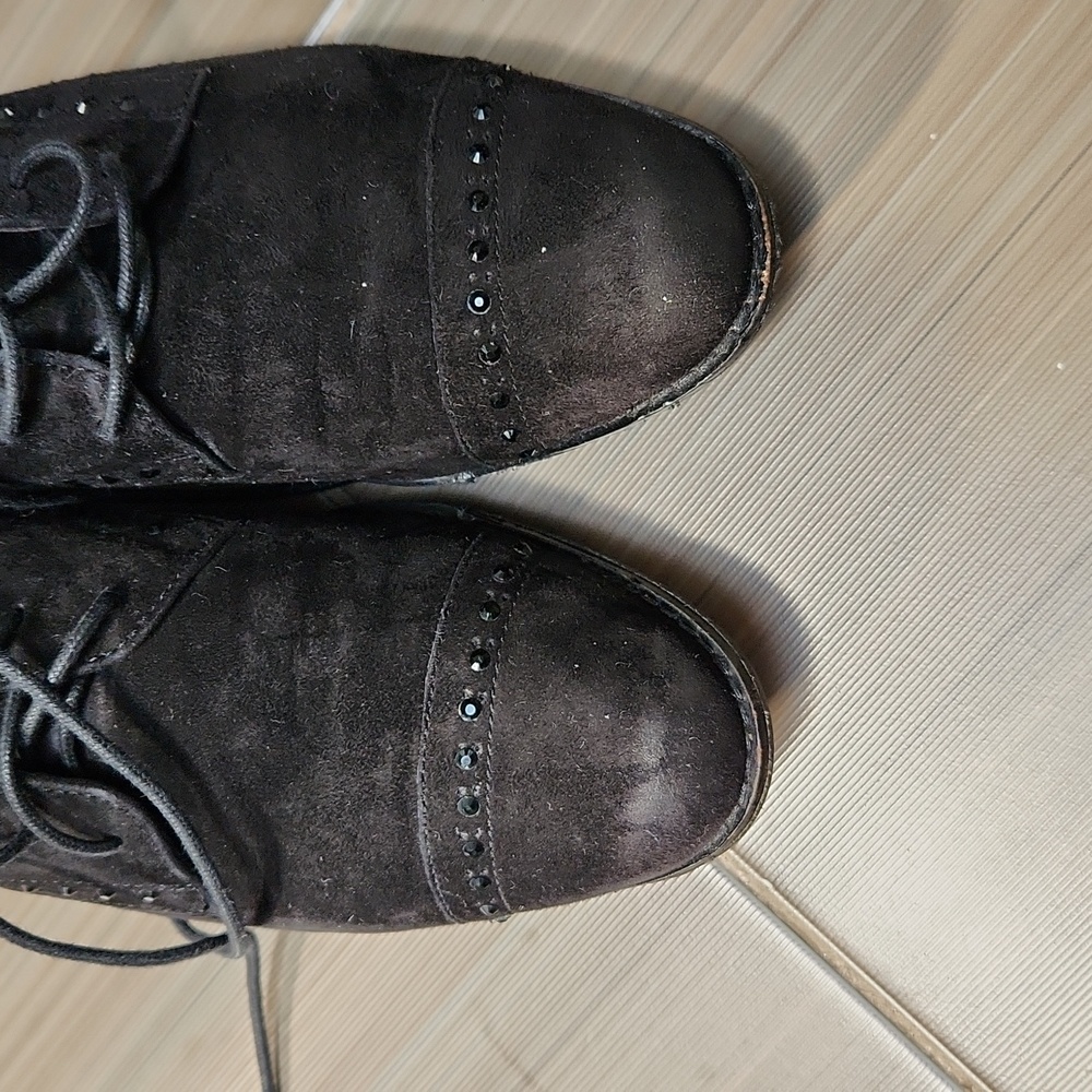 Cole Haan Women's Gramercy Cap Oxford Loafers, BLACK SUEDE - SIZE 6.5 - Picture 6 of 11